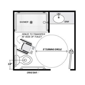 שרטוט מקלחת + שירותים